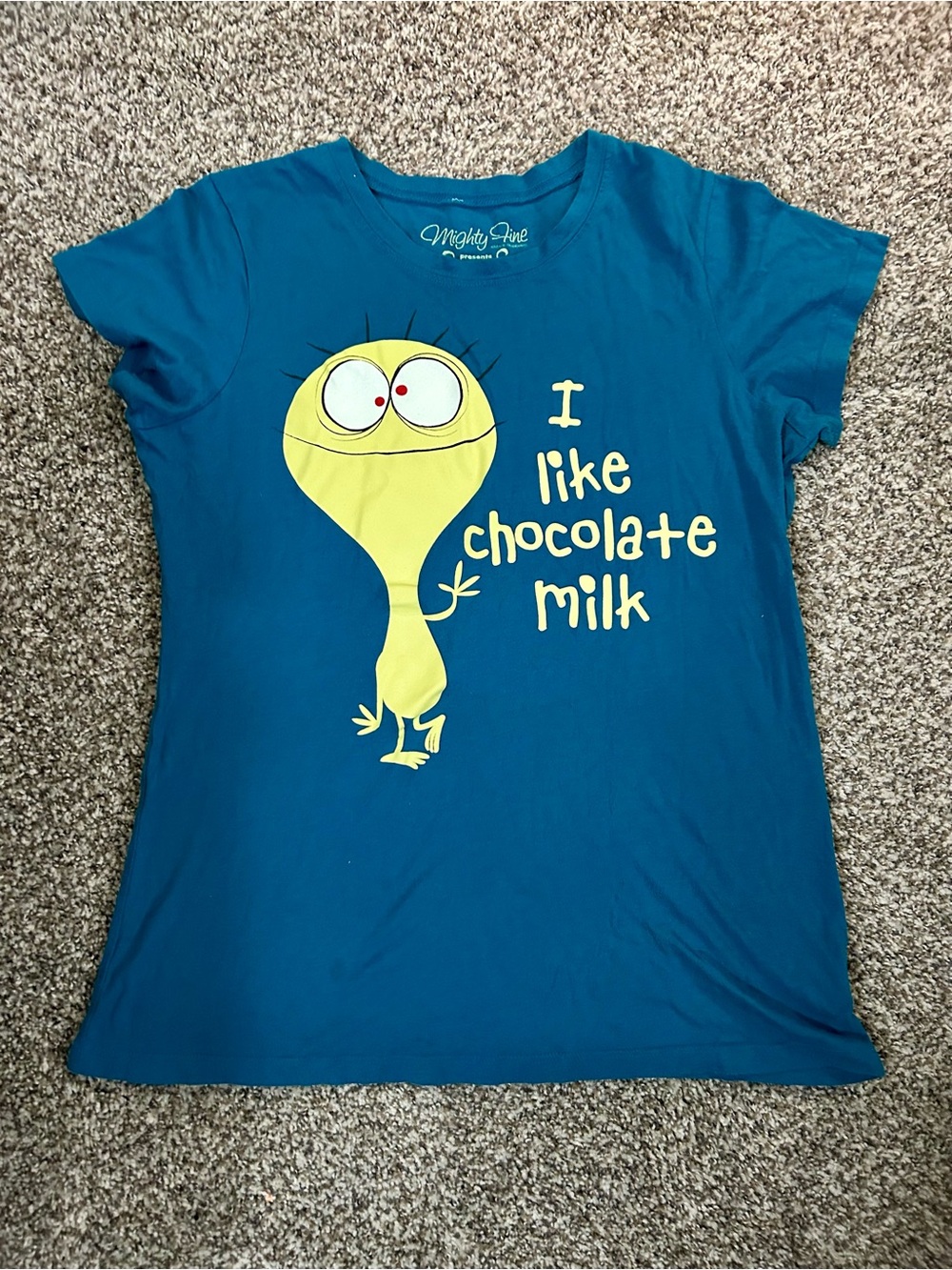 Mighty Fine Teal Short-Sleeve Fosters home for imaginary friends Cheese